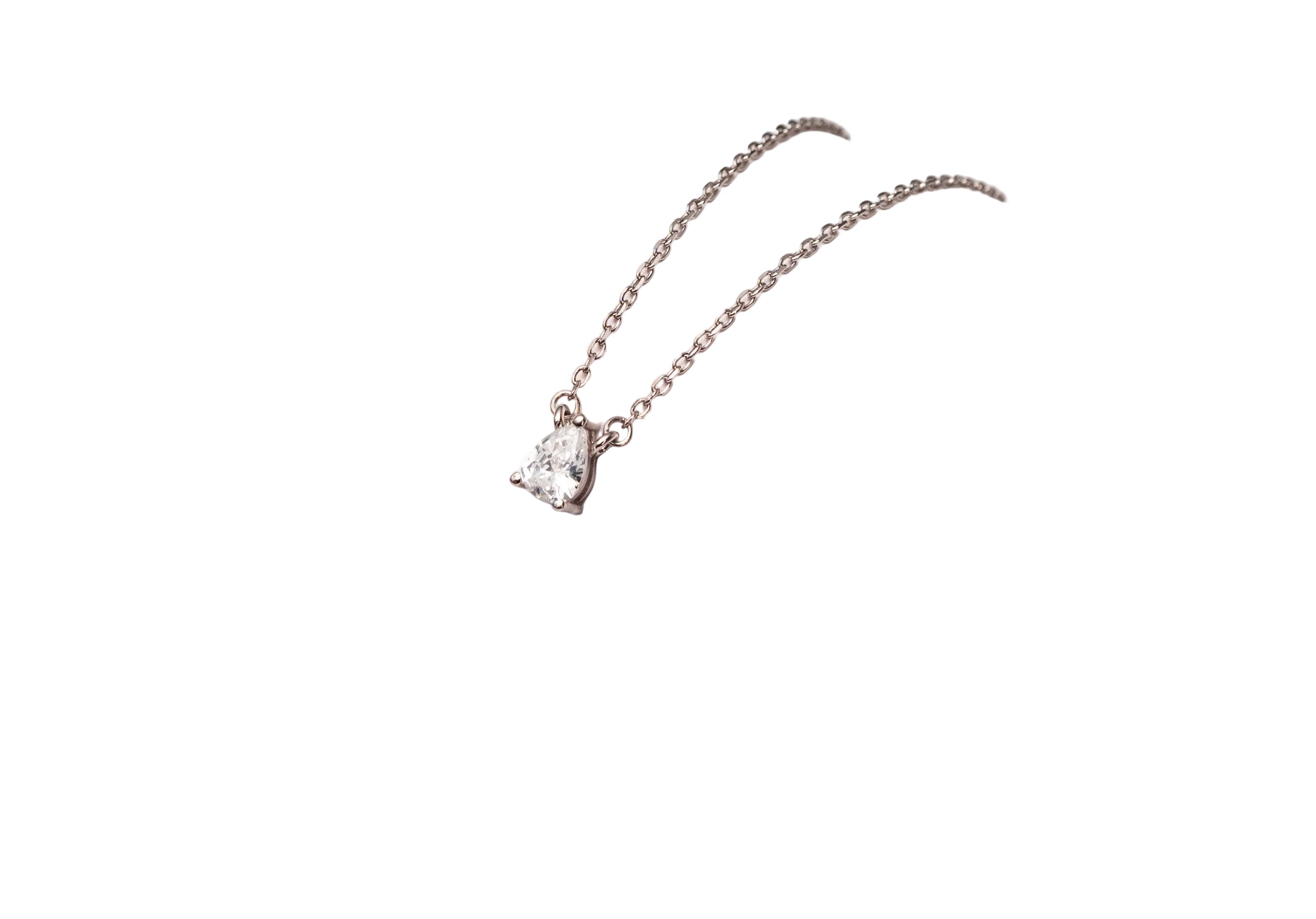 Silver Stella Edge Solitaire Necklace
