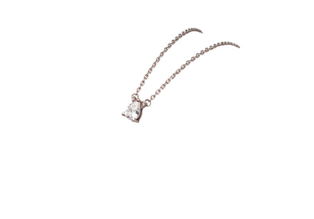 Silver Stella Edge Solitaire Necklace