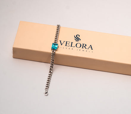 Aqua Edge Chain Bracelet