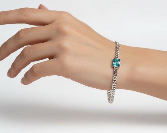Aqua Edge Chain Bracelet