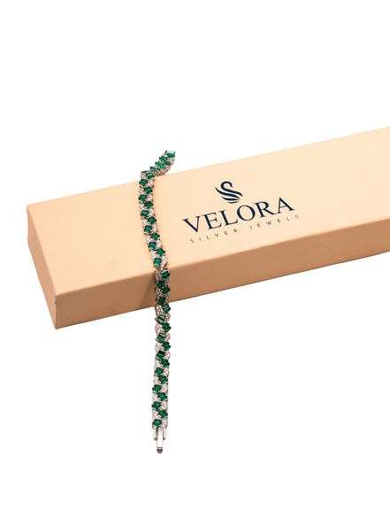 Velora Emerald Chevron Bracelet