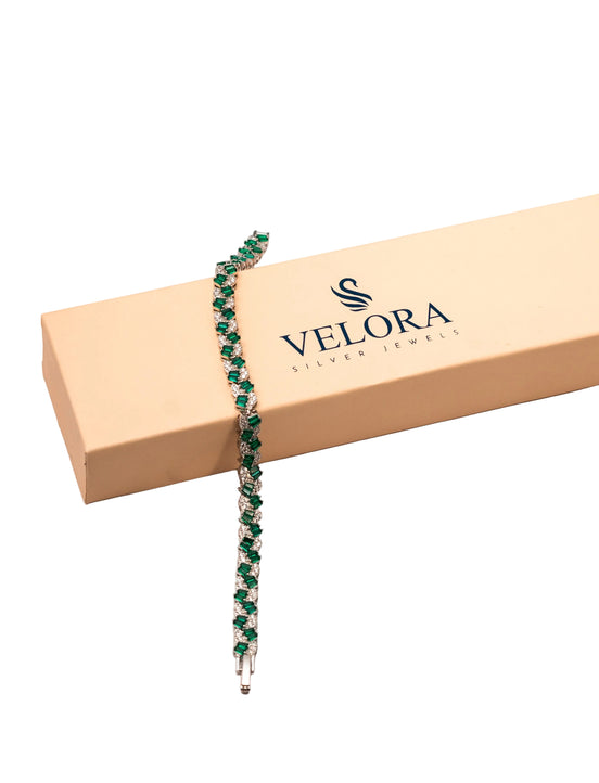 Velora Emerald Chevron Bracelet