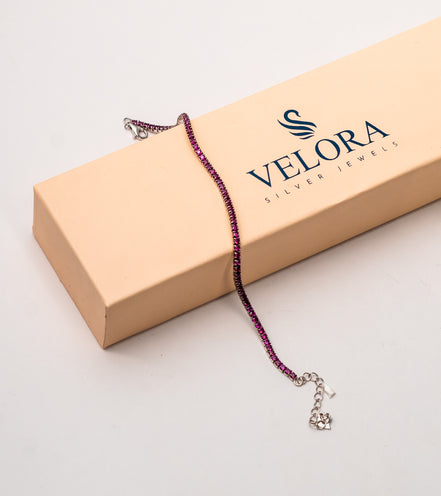 Ruby Glow Tennis Bracelet