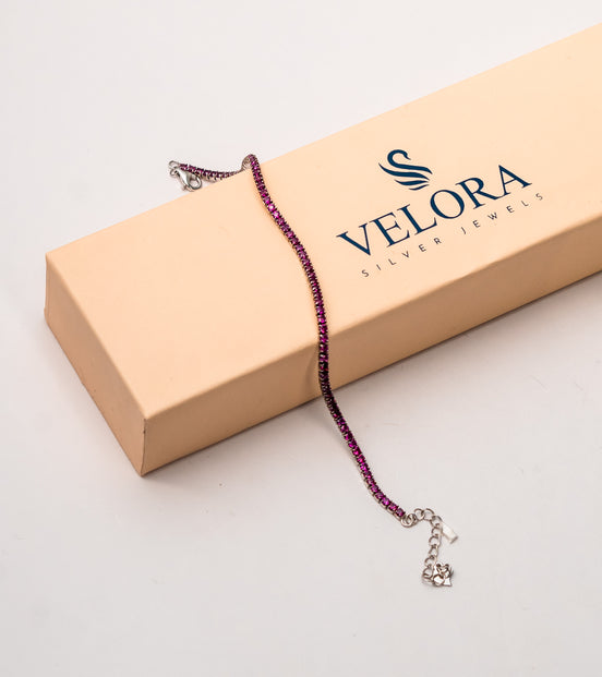 Ruby Glow Tennis Bracelet