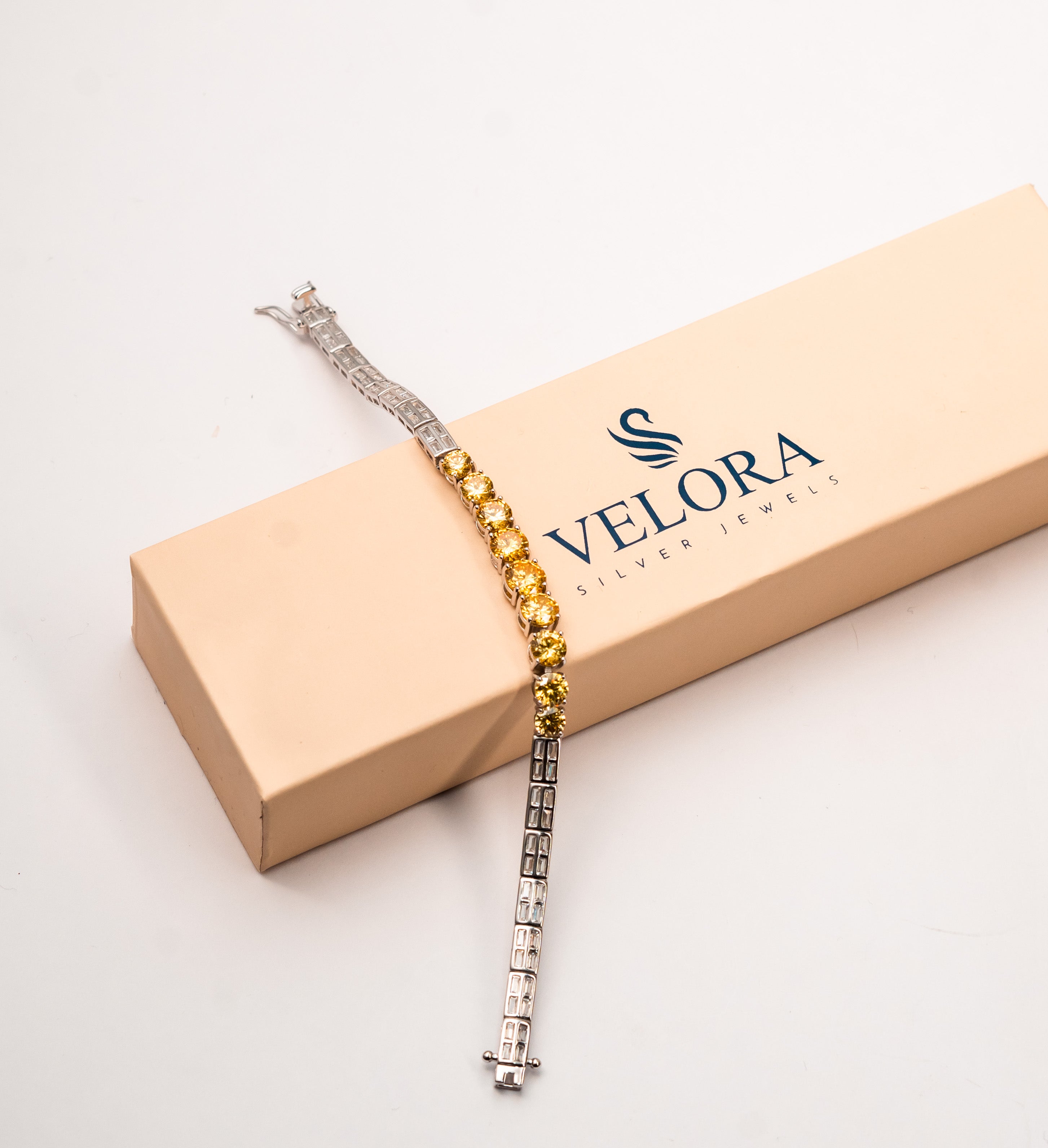 Golden Aura Accent Tennis Bracelet