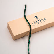 Silver Emerald Line Tennis Bracelet