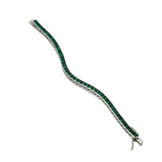 Silver Emerald Line Tennis Bracelet