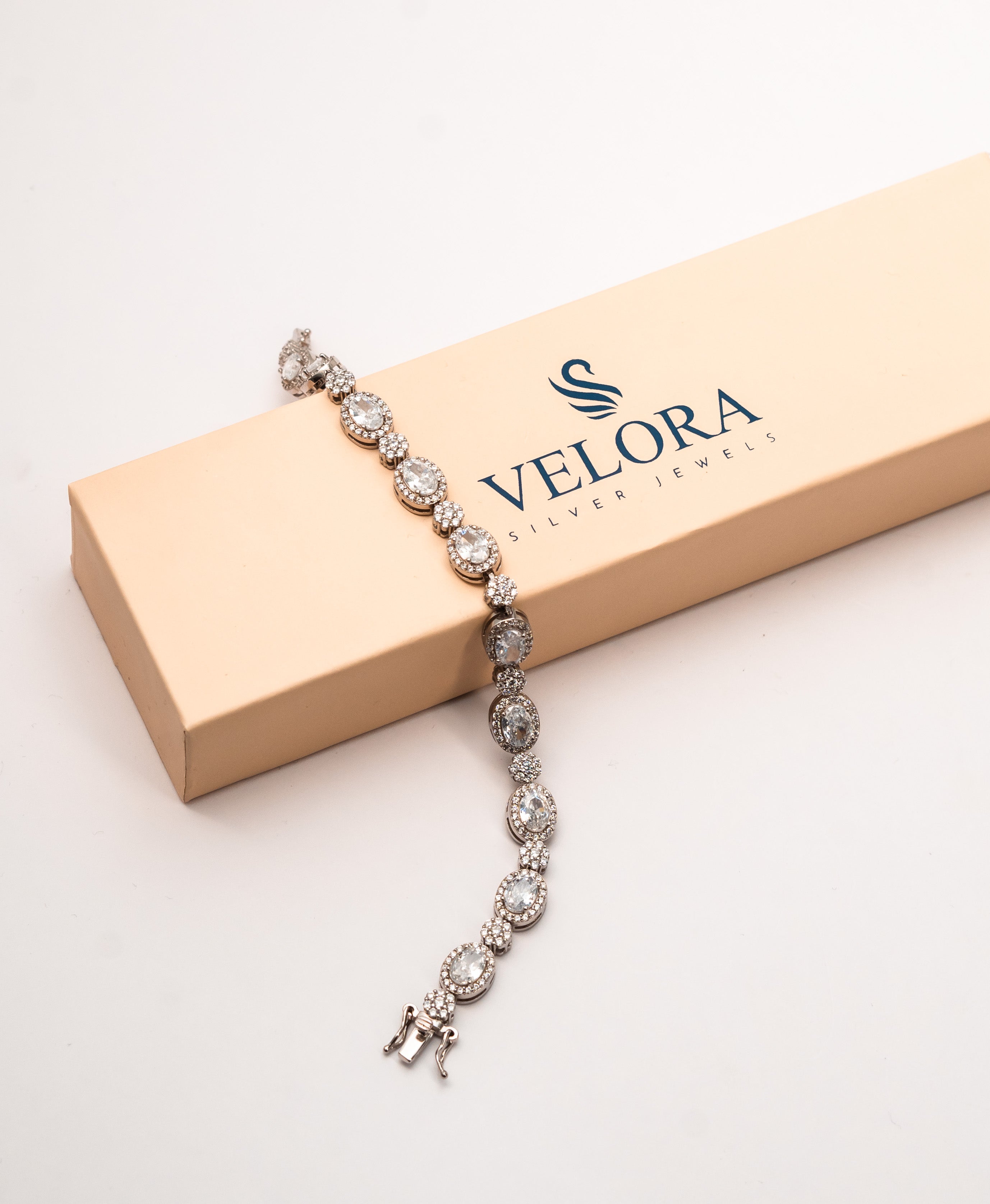 Silver Aurora Halo Crystal Bracelet
