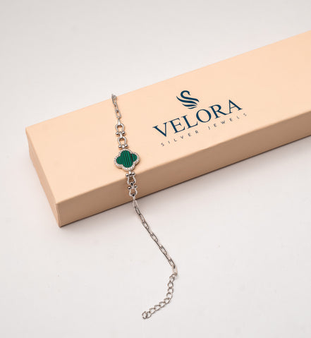 Emerald Clover Charm Bracelet