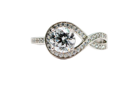 Round Cut Infinity Twist Statement Ring