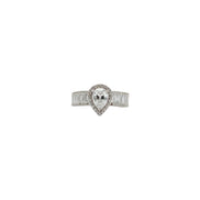 The Pear-Cut Halo Baguette Ring