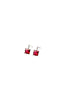 Silver Scarlet Square Studs