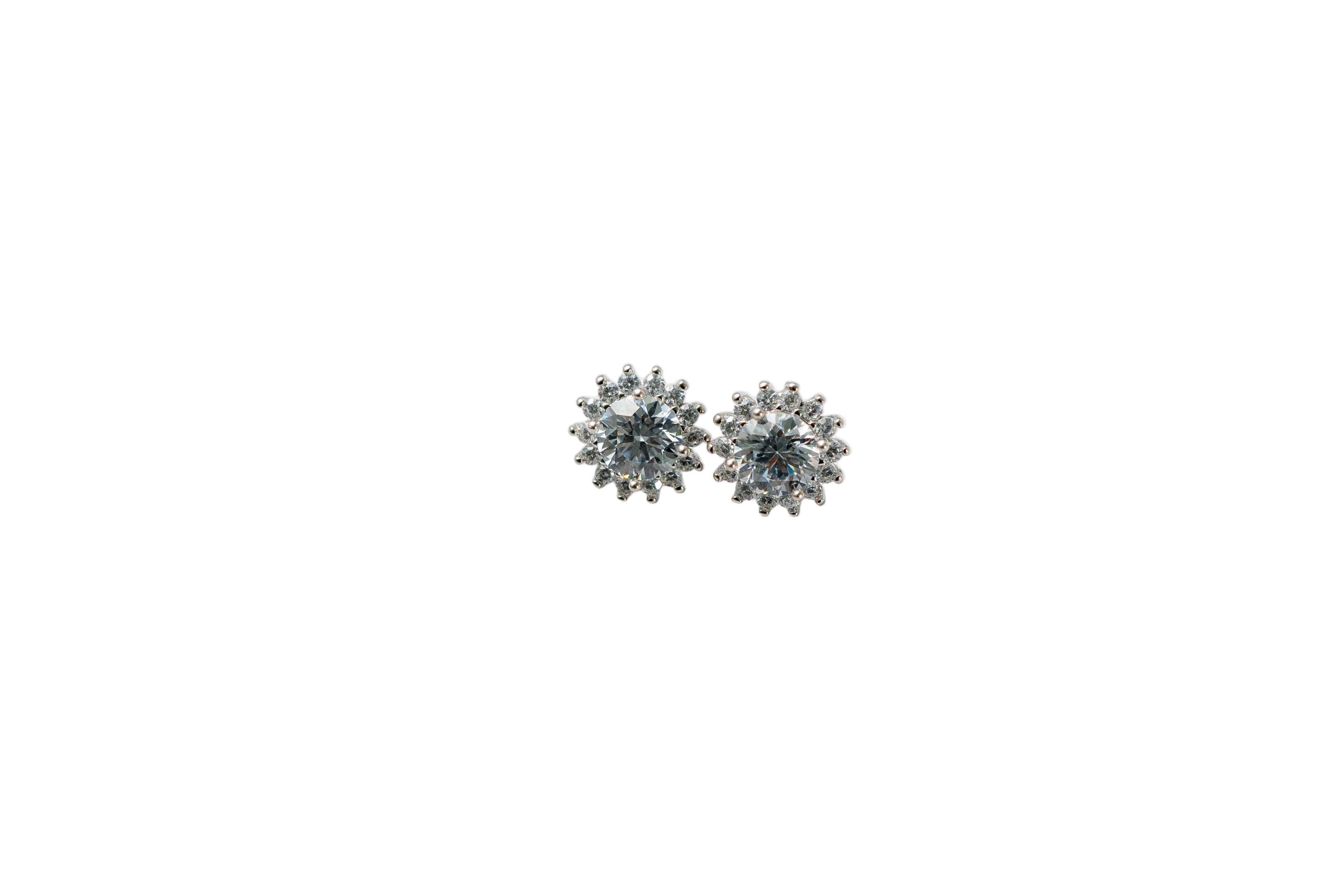Silver Midnight Bloom Studs