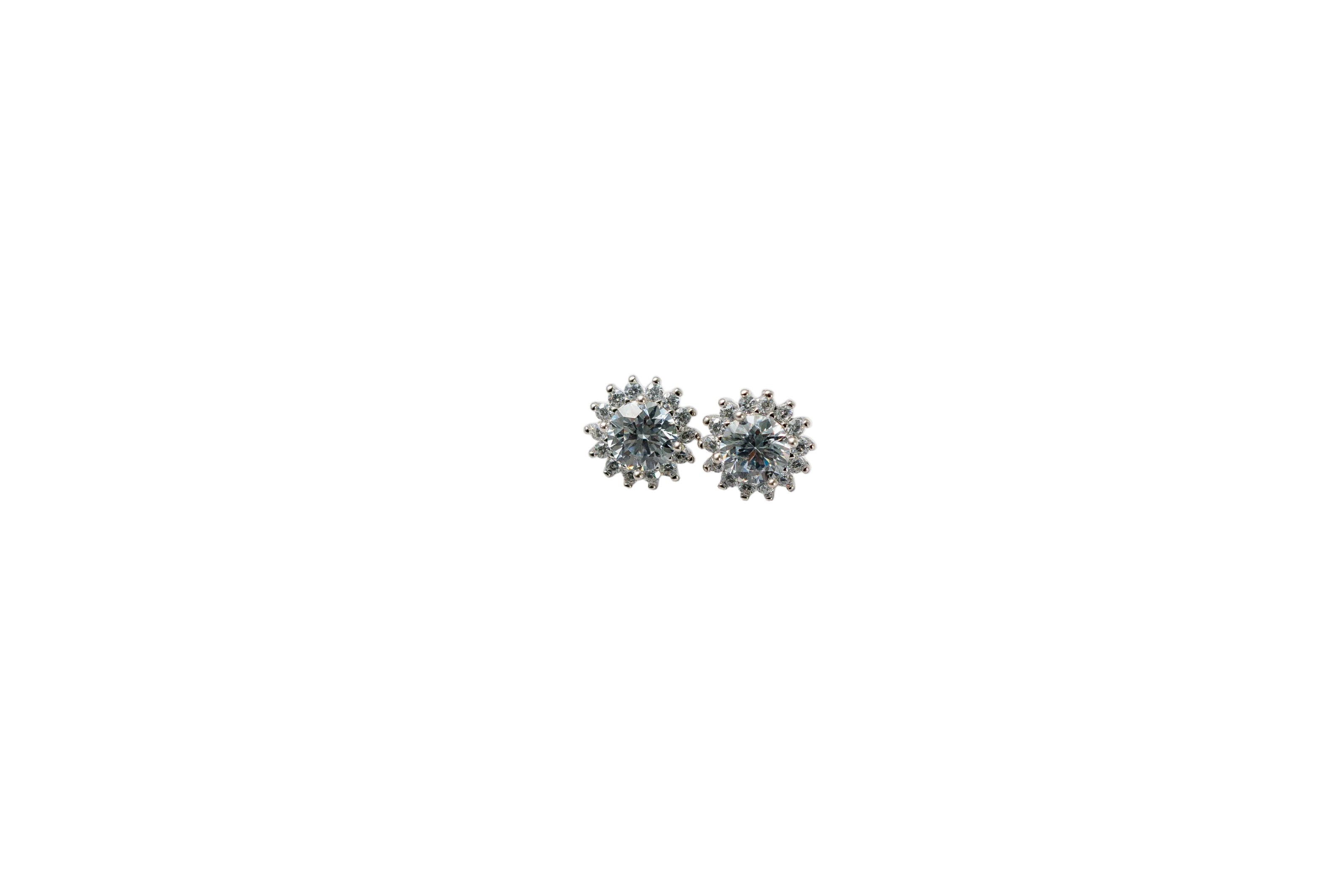 Silver Midnight Bloom Studs