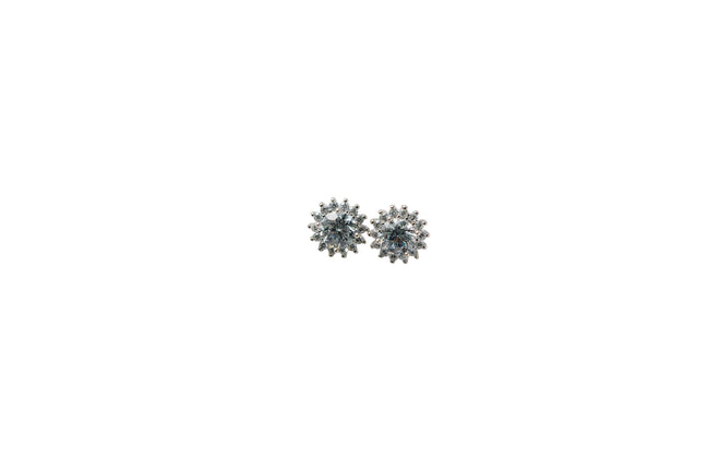 Silver Midnight Bloom Studs