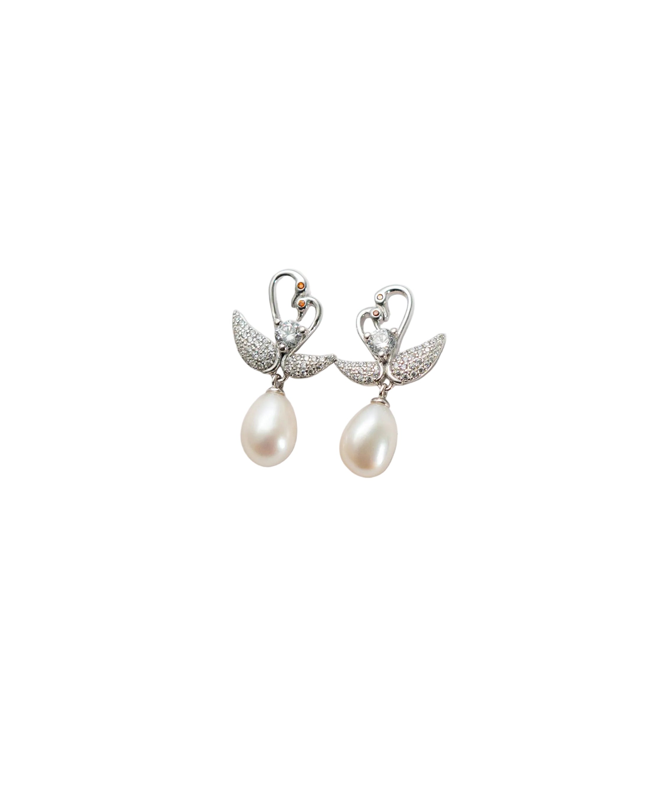 Silver Swan Pearl Drops