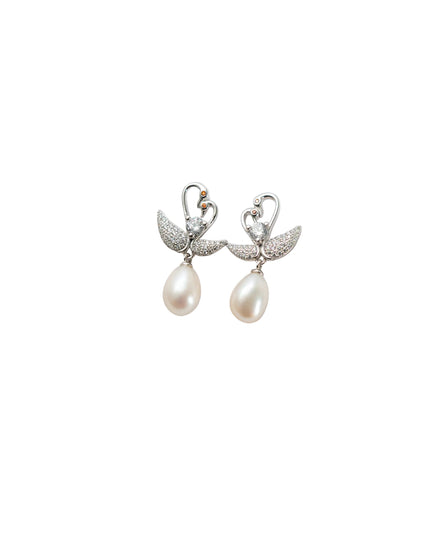 Silver Swan Pearl Drops