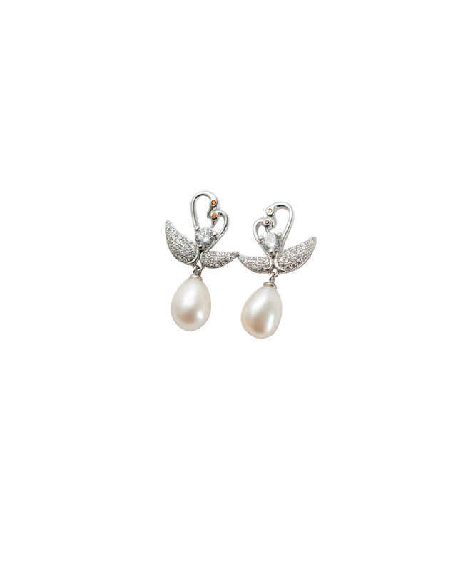 Silver Swan Pearl Drops