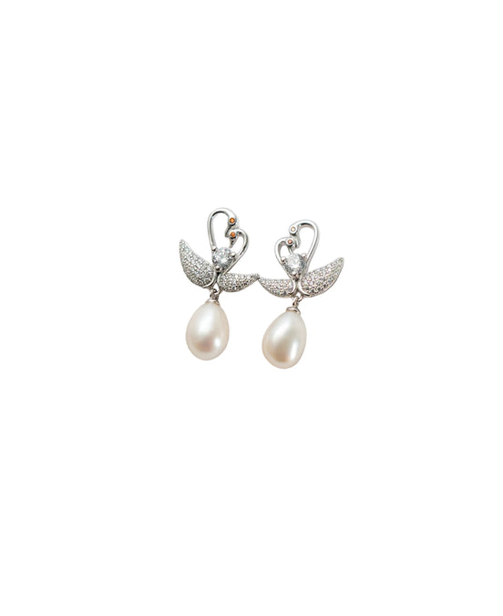 Silver Swan Pearl Drops