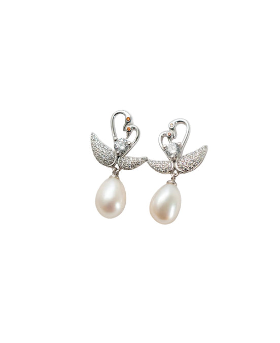Silver Swan Pearl Drops