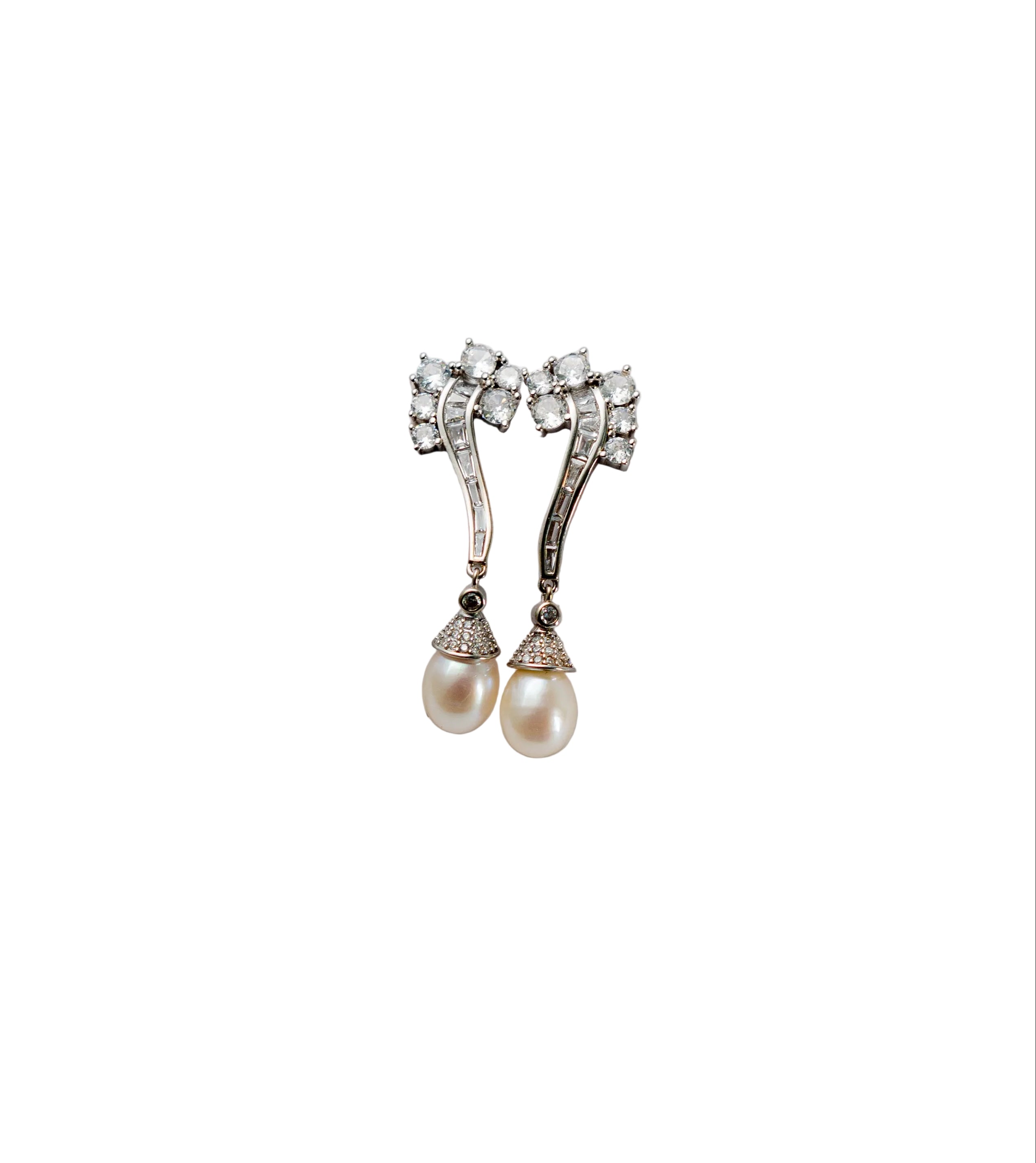 Silver Celeste Pearl Drop Earrings
