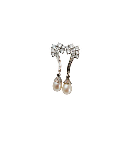 Silver Celeste Pearl Drop Earrings