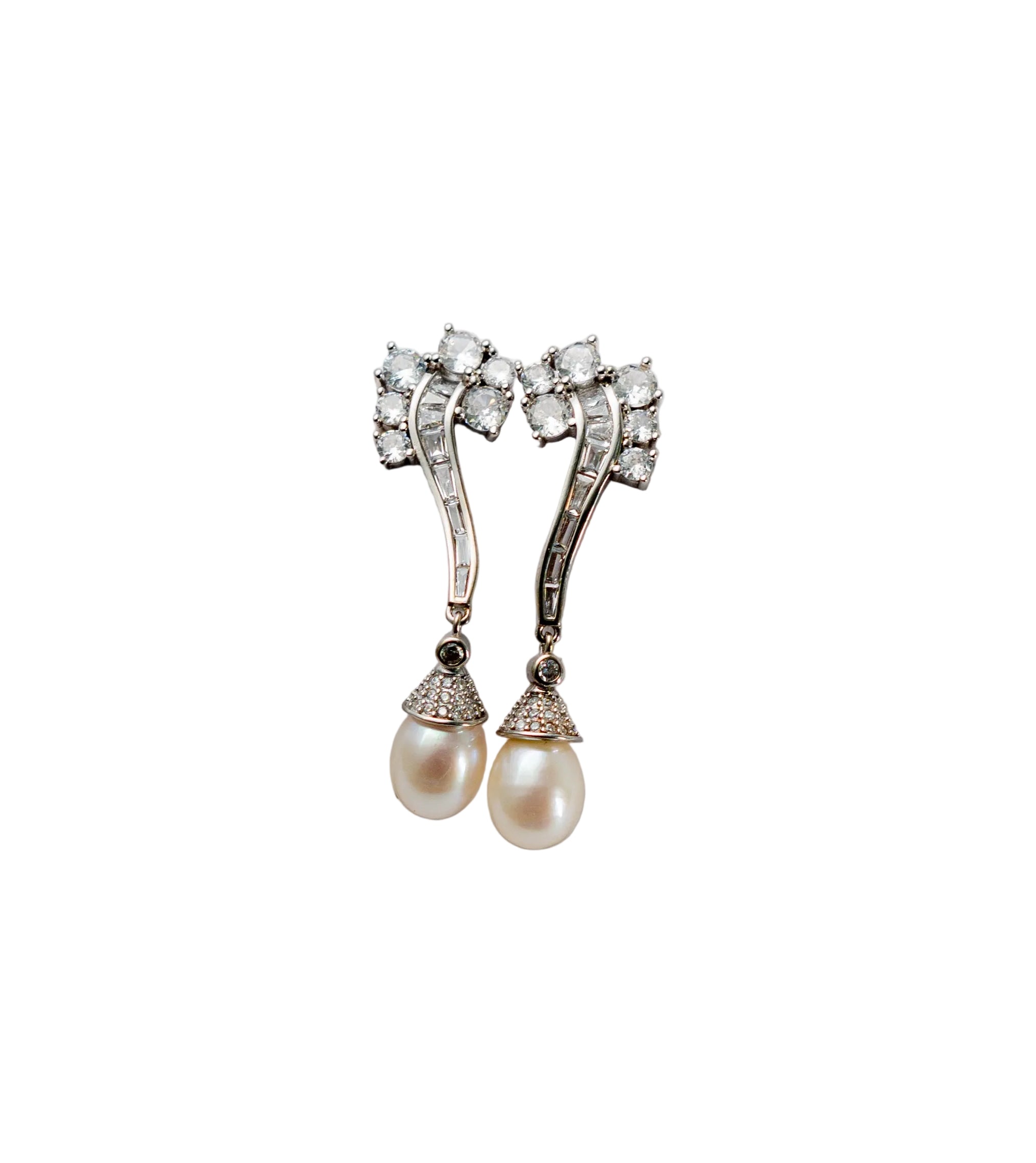Silver Celeste Pearl Drop Earrings