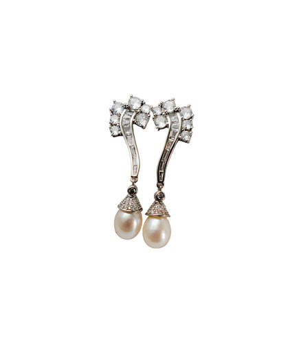 Silver Celeste Pearl Drop Earrings