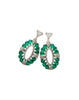 Silver Emerald Aura Statement Earrings