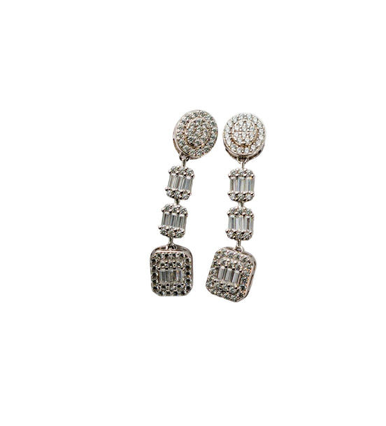 Silver Regal Spark Drop Earrings