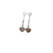 Silver Blush Heart Drops