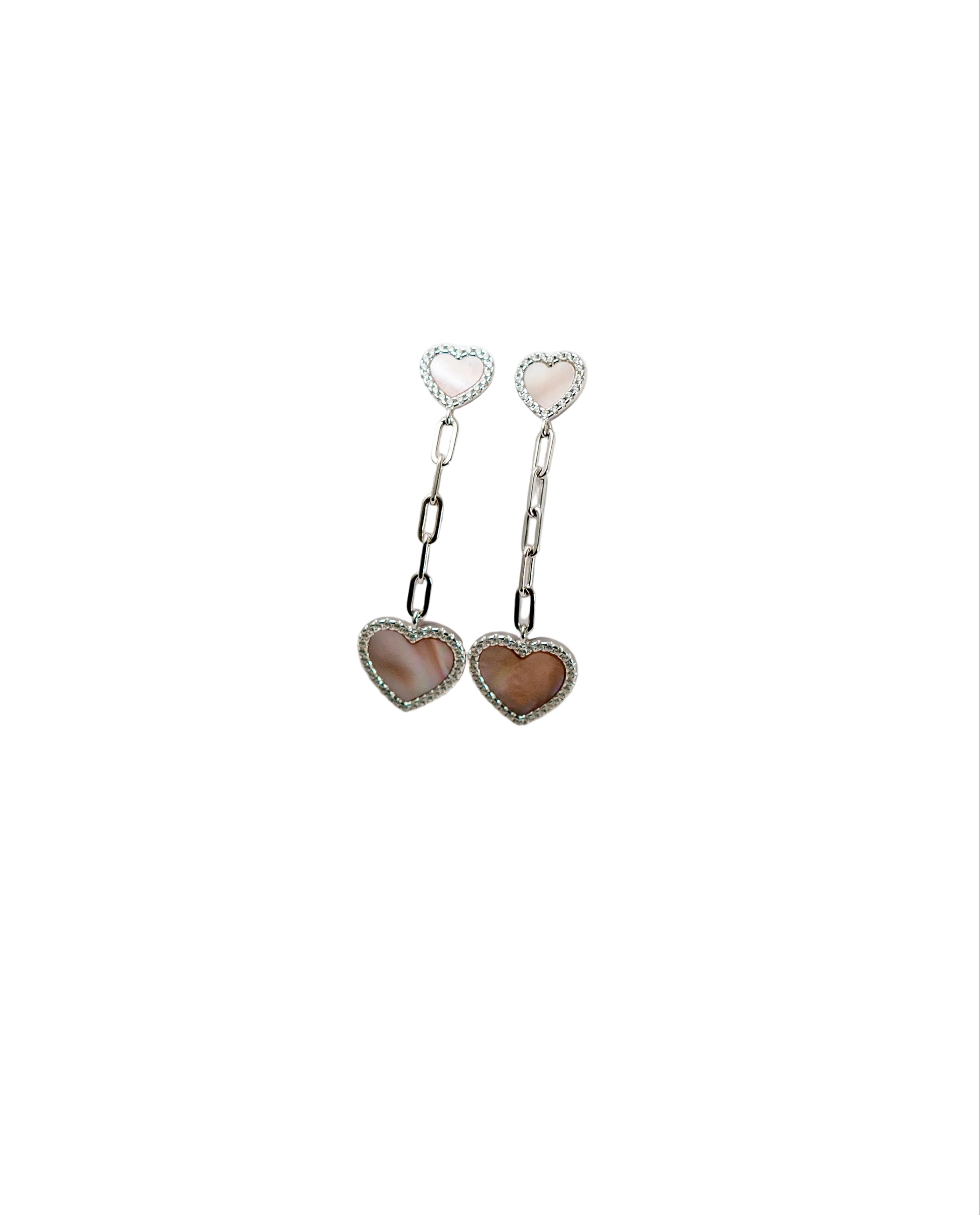 Silver Blush Heart Drops