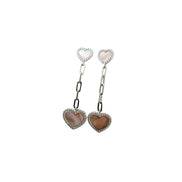 Silver Blush Heart Drops