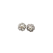Silver Pearl Blossom Studs