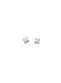 Silver Crystal Square Studs