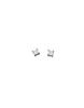 Silver Crystal Square Studs