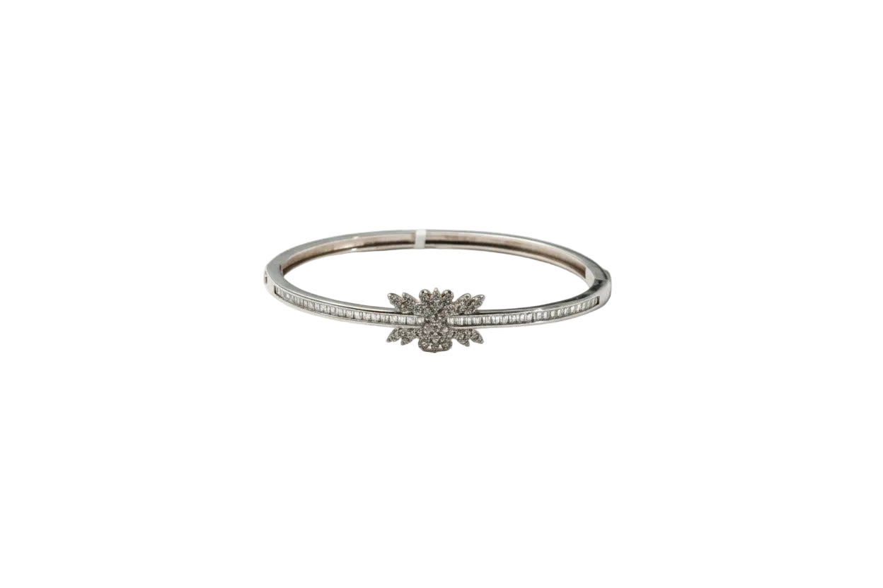 Silver Stellar Bloom Ladies Kada