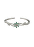 Silver Emerald Blossom Ladies Kada