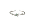 Silver Emerald Blossom Ladies Kada