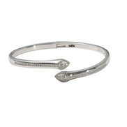 Silver Twin Leaf Spark Ladies Kada