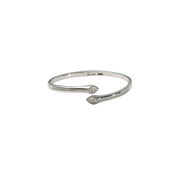 Silver Twin Leaf Spark Ladies Kada