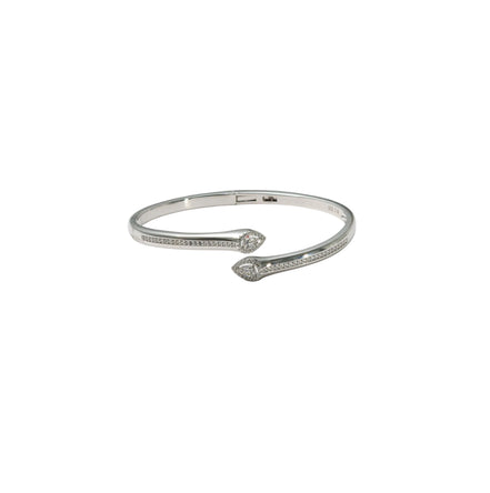 Silver Twin Leaf Spark Ladies Kada
