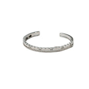 Silver Crystal Grid Cuff Ladies Kada