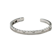 Silver Crystal Grid Cuff Ladies Kada
