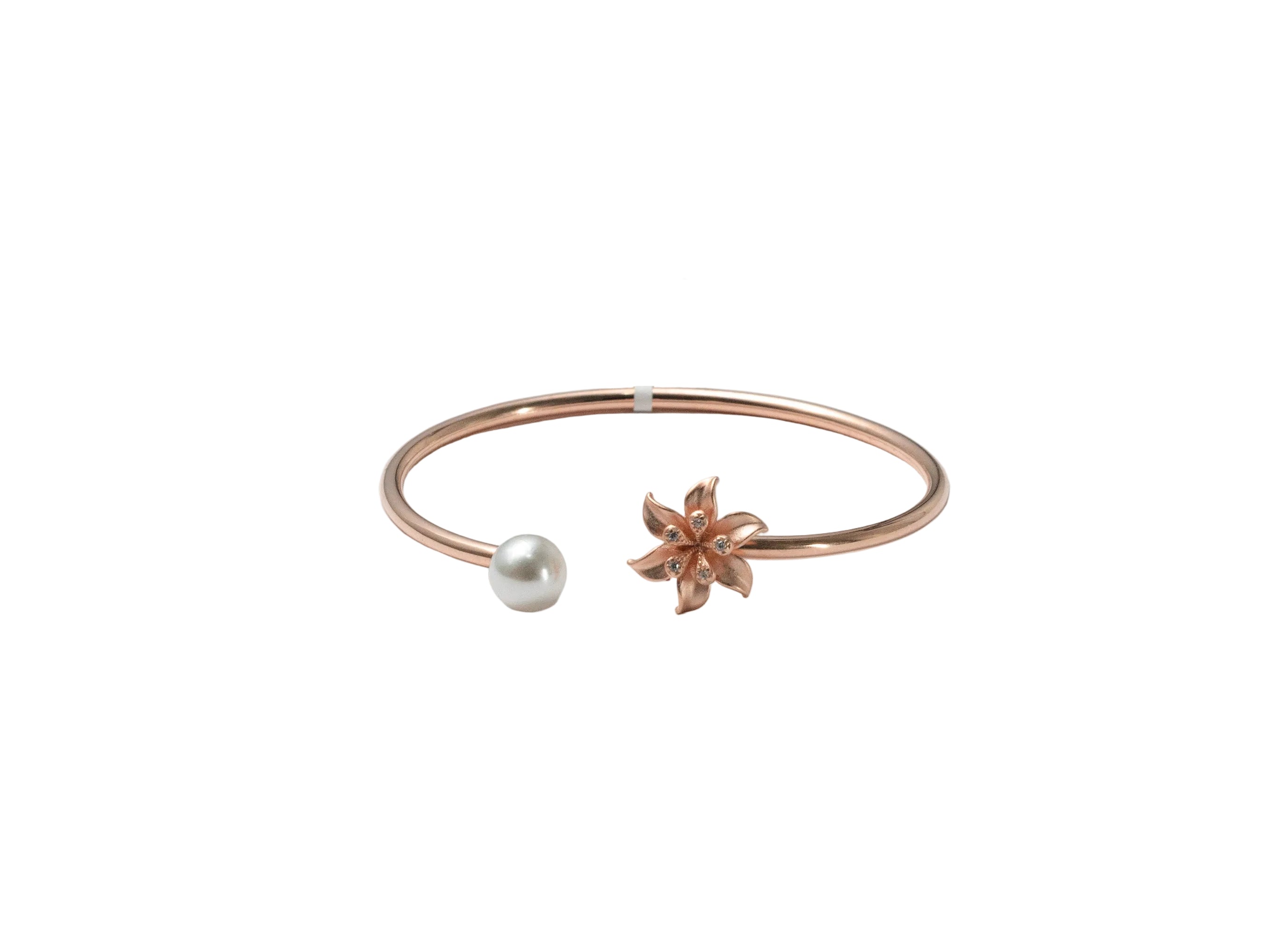 Silver Rosé Pearl Blossom Ladies Kada