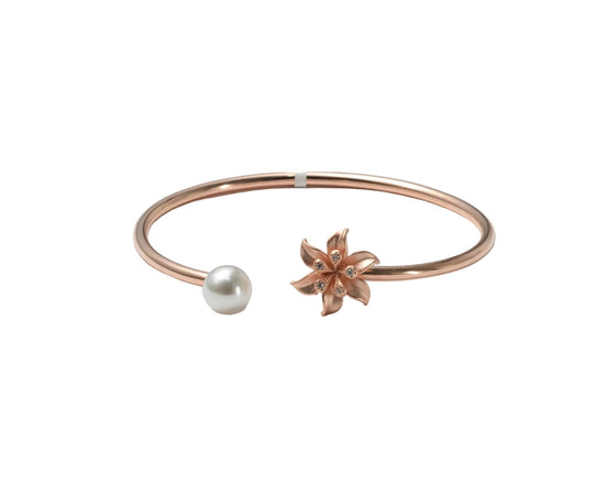 Silver Rosé Pearl Blossom Ladies Kada