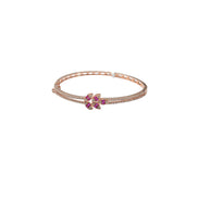 Silver Rosé Petal Ladies Kada