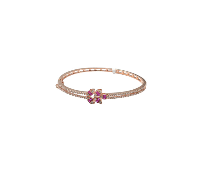 Silver Rosé Petal Ladies Kada