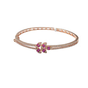 Silver Rosé Petal Ladies Kada