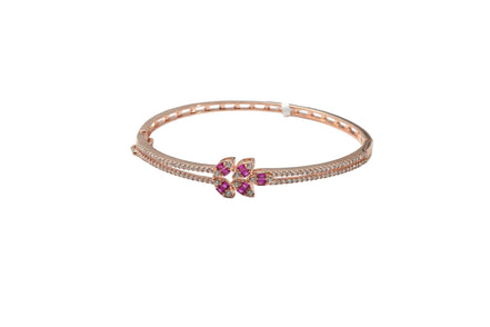 Silver Rosé Petal Ladies Kada